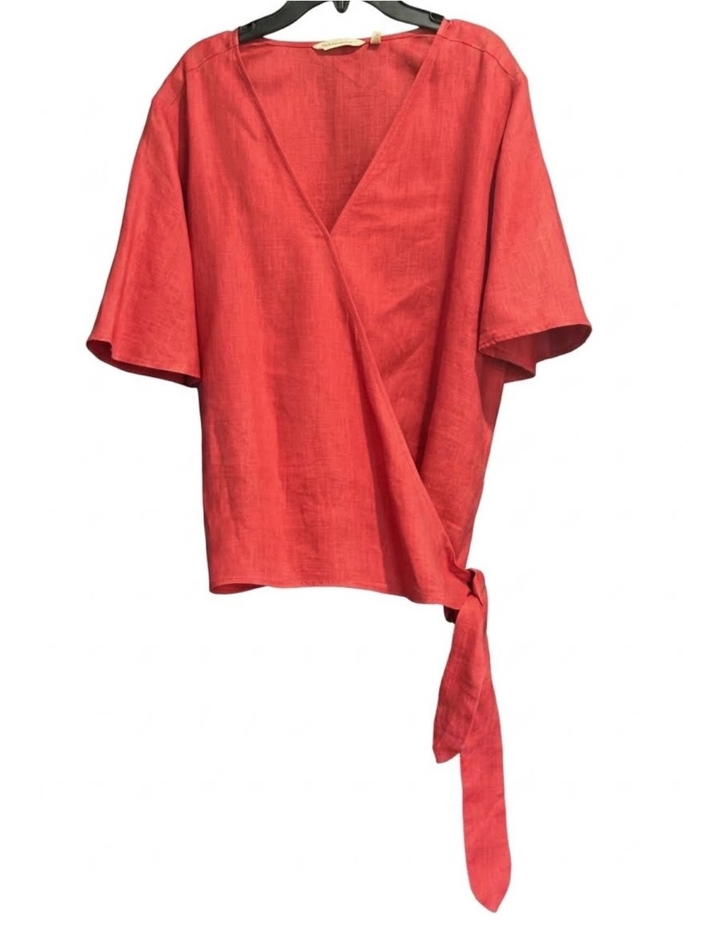 100% Linen Soft Surroundings Avonia Breathable Wrap Top Size XL